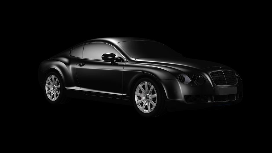 Shiny black luxury car